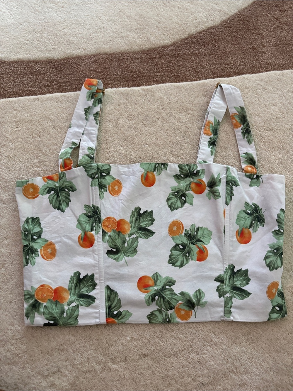 WeWoreWhat White Orange Green Citrus Print Crop Top